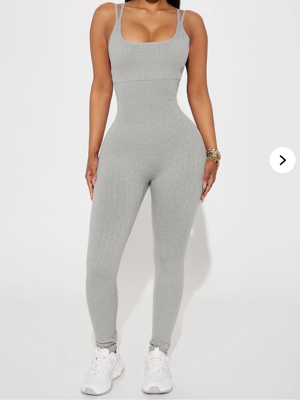 Fashion Nova Wonderland Cable Knit Jumpsuit Charcoal Gray L/XL SPC23107 NEW